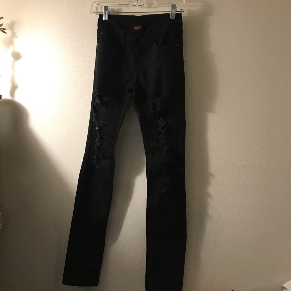 Black destroyed jeans size 1/2